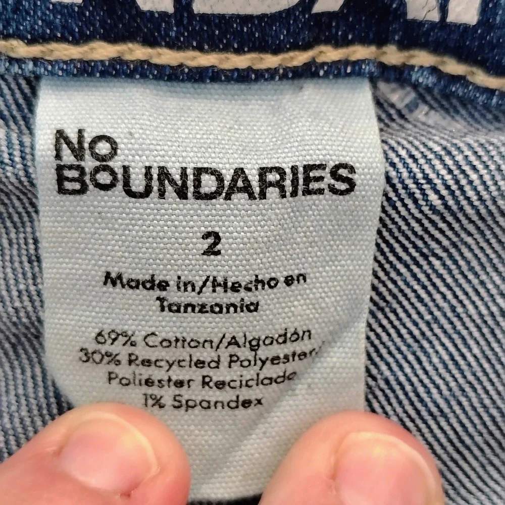 No Boundaries Womens Med Wash Bootcut Jeans Size 2 Stretch Denim Flare Leg nobo